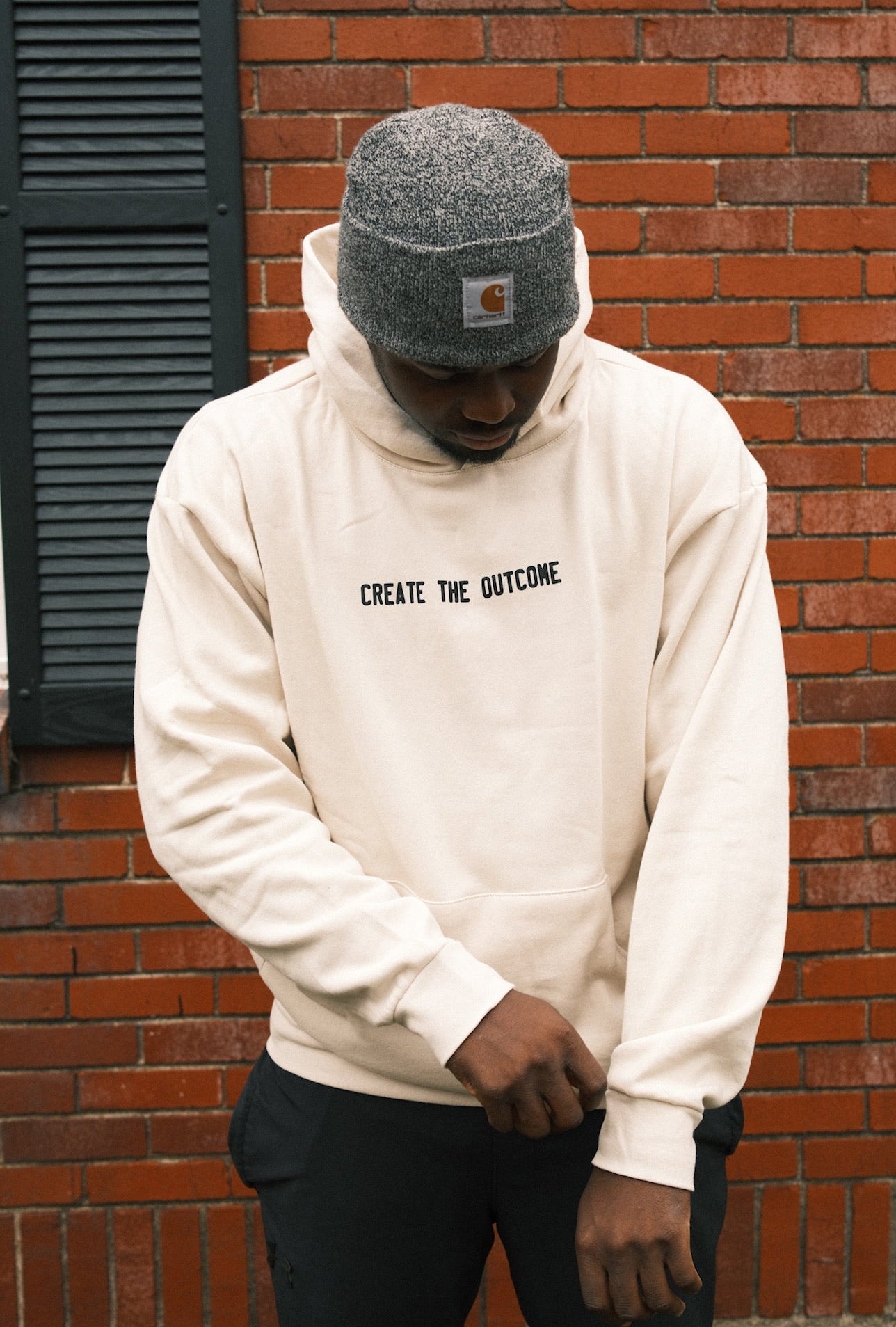 CREAM CREATE THE OUTCOME HOODIE