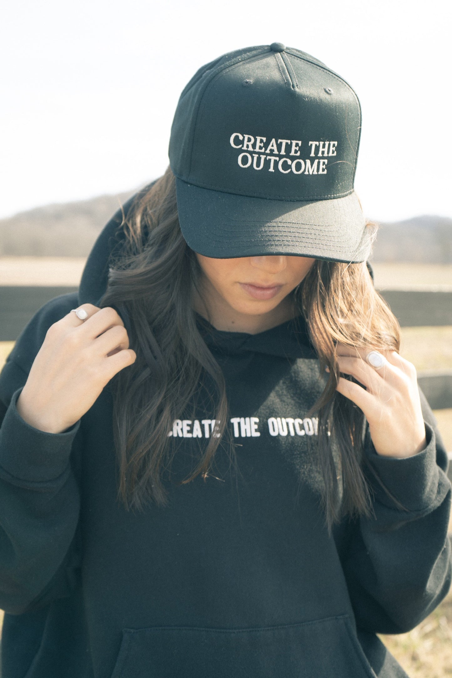 Black Create The Outcome Hat image 1