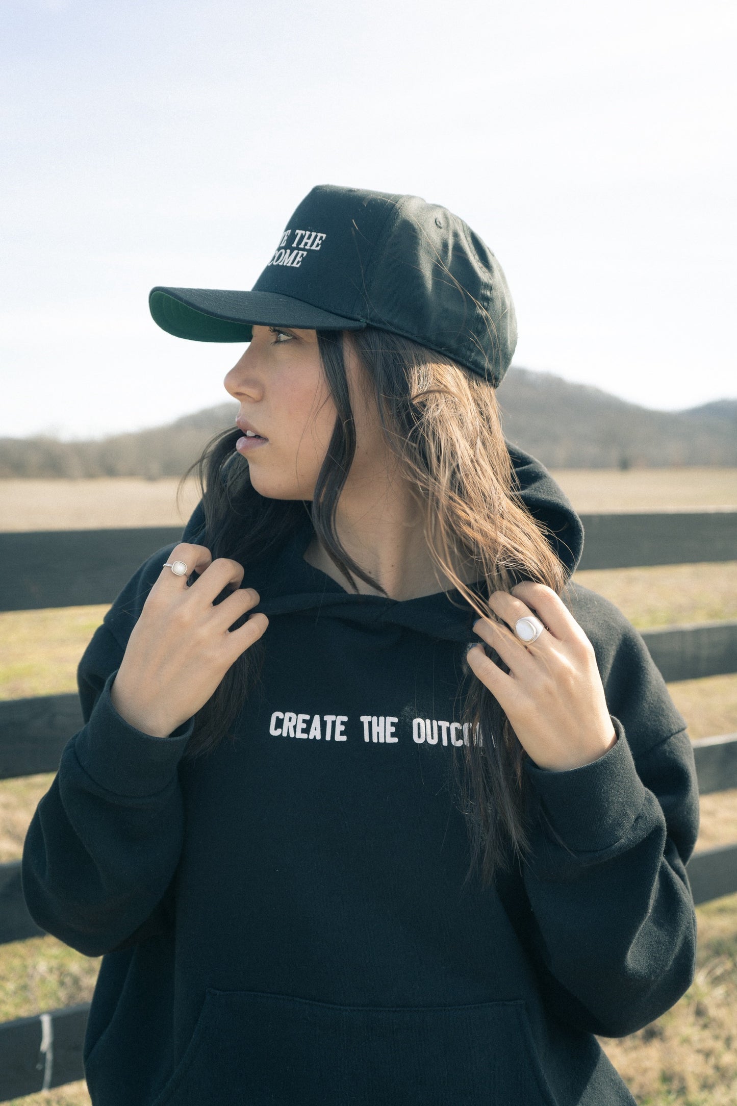 Black Create The Outcome Hoodie image 0