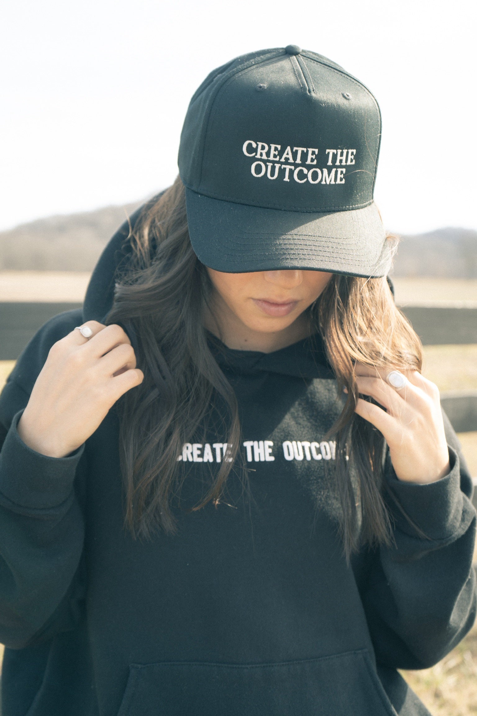 Black Create The Outcome Hat image 1