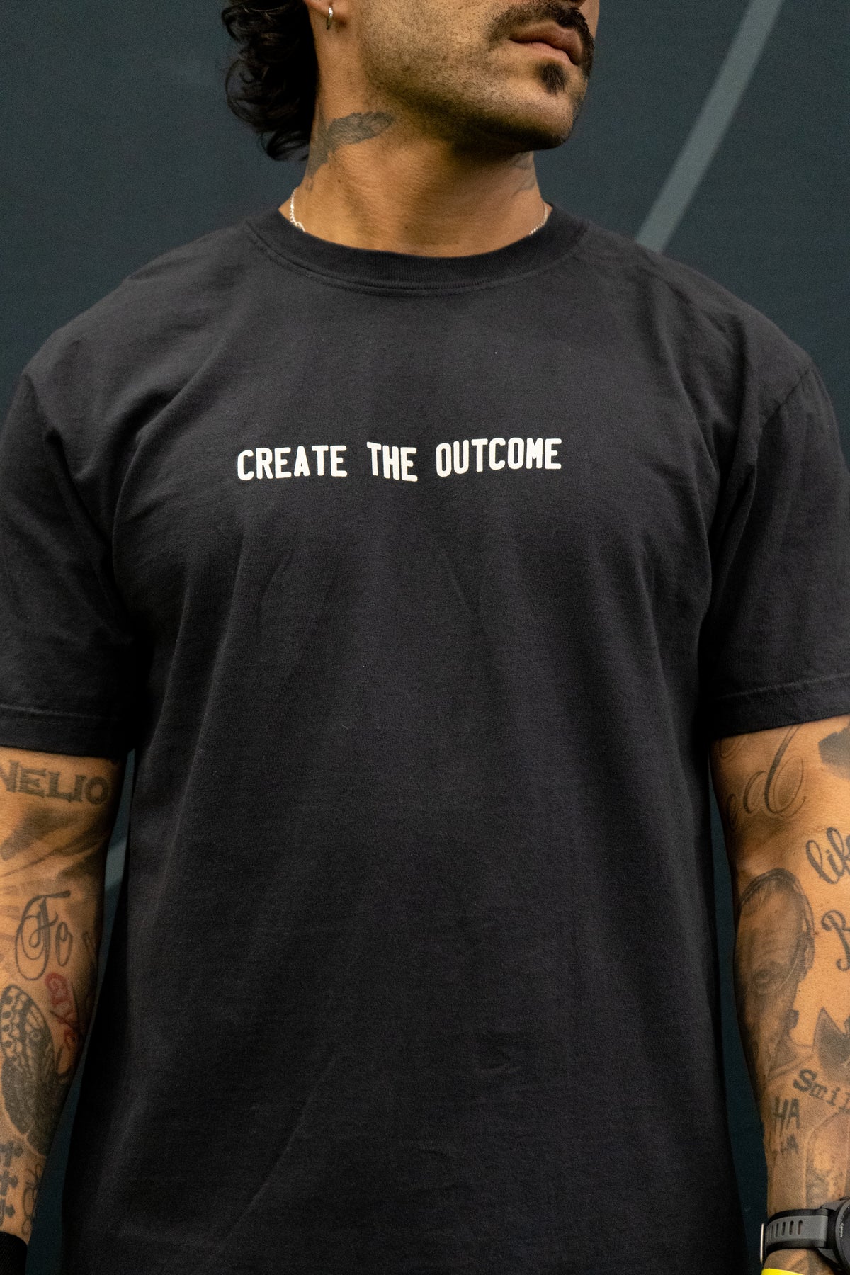 BLACK CREATE THE OUTCOME SHIRT